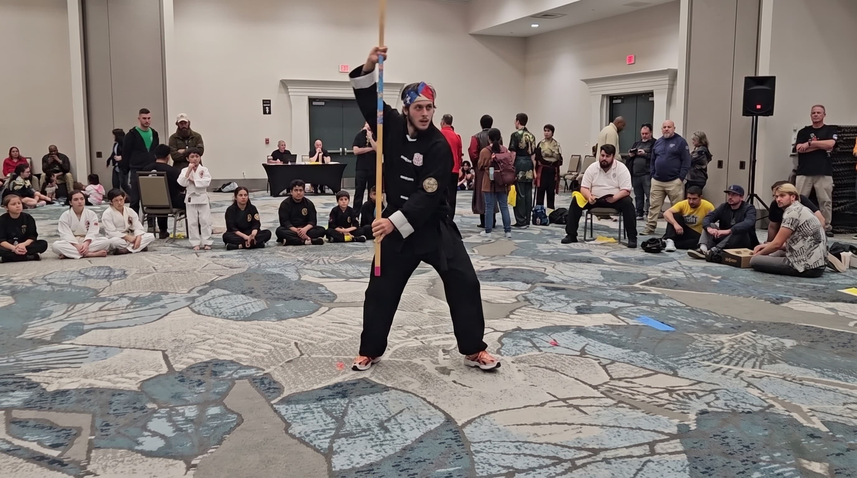 Staff form at a tournament