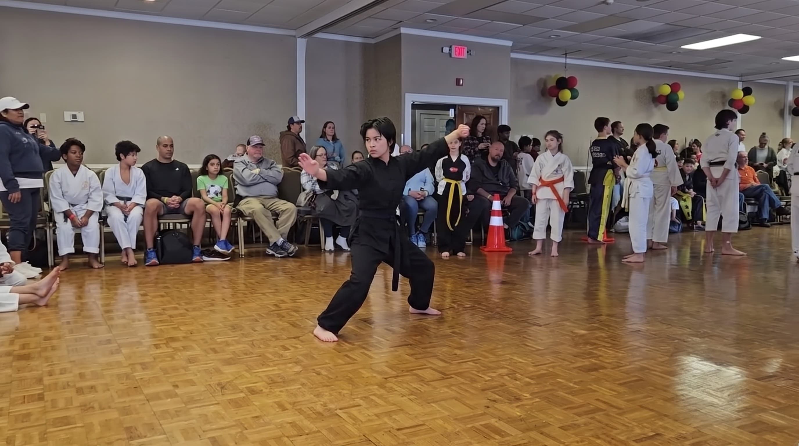Teen performing a form